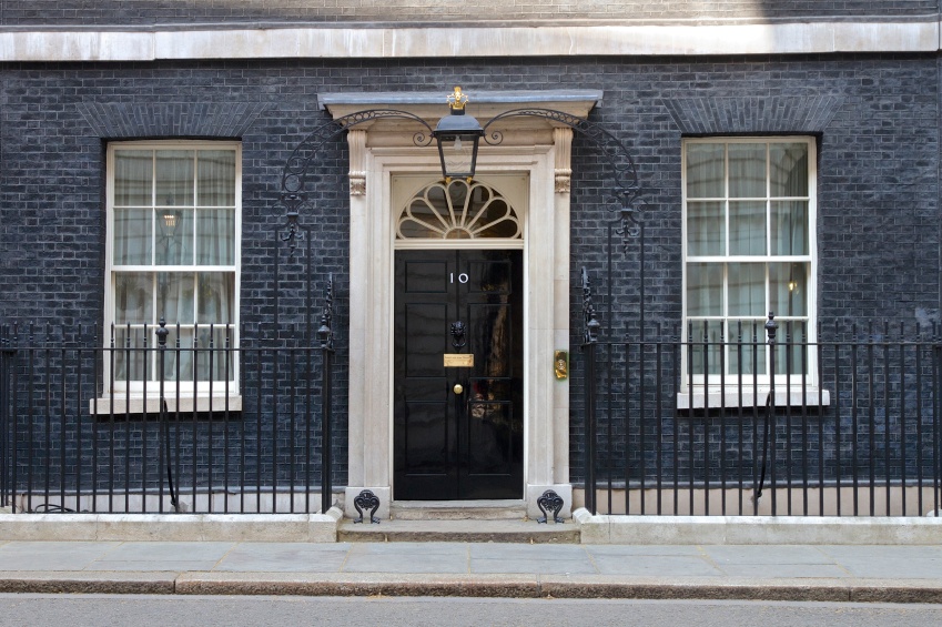 Head On Shot Of Number 10 Downing Street London The Official