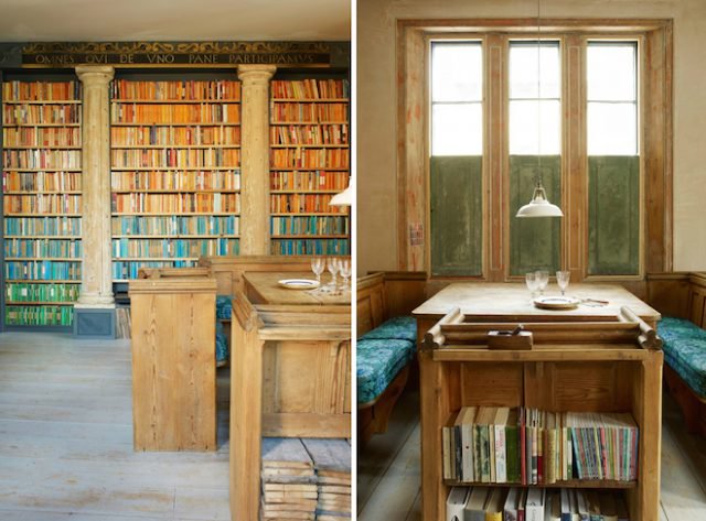 Penguin books galore and a dining area